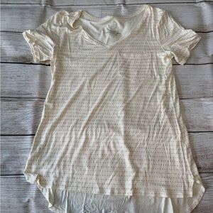 Women's White V-Neck Top